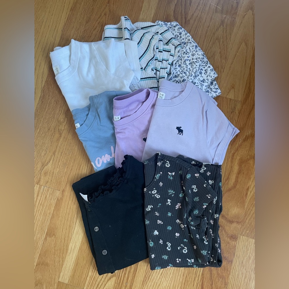 Lot of 8 Abercrombie Kids shirts 7/8